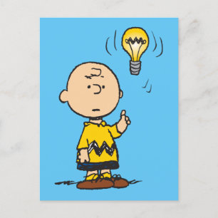 Carte Postale cacahuètes L'idée de l'ampoule de Charlie Brown