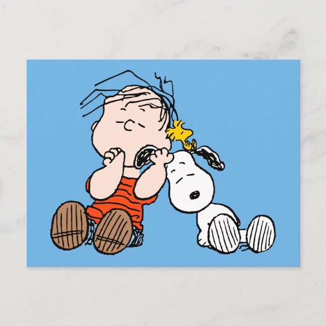 Carte Postale cacahuètes | Lucy & Woodstock (Devant)