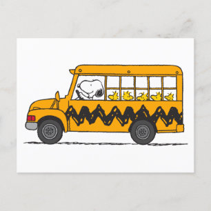 Carte Postale cacahuètes Pilote de bus Snoopy