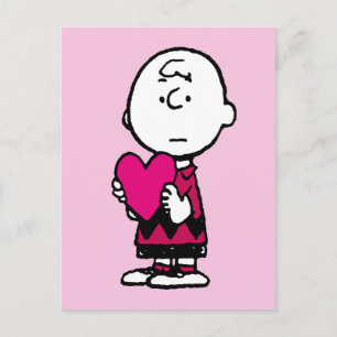 Carte Postale cacahuètes Saint Valentin Heart Charlie Brown