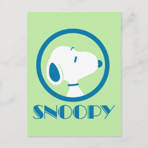 Carte Postale cacahuètes   Snoopy Blue Deco Dreams