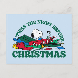 Carte Postale cacahuètes   Snoopy 'C'était la nuit avant Noël