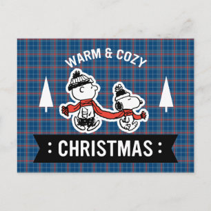 Carte Postale cacahuètes   Snoopy & Charlie Brown Chaud & Cosy
