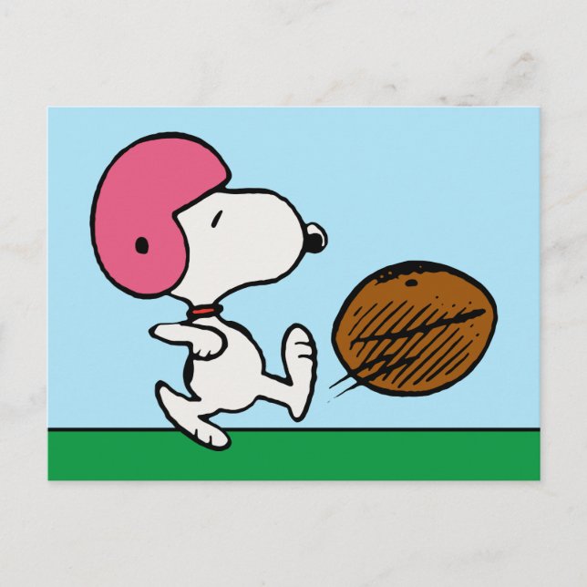 Carte Postale cacahuètes | Snoopy Football Kicker (Devant)