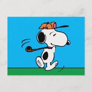 Carte Postale cacahuètes Snoopy Golf Swing
