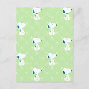 Carte Postale cacahuètes   Snoopy Green Deco Dreams Motif