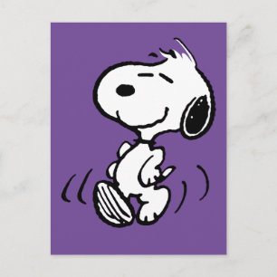 Carte Postale cacahuètes   Snoopy Happy Smile Dance