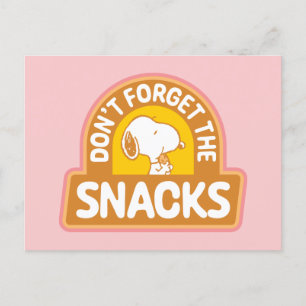 Carte Postale cacahuètes   Snoopy N'oubliez pas les snacks