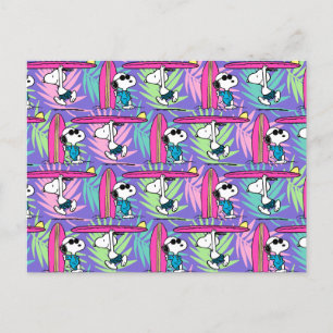 Carte Postale cacahuètes   Snoopy Purple Surf Motif