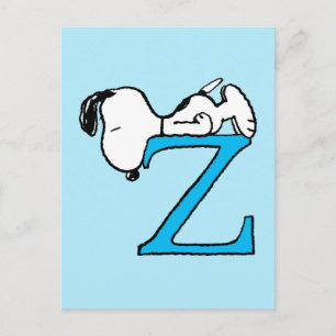 Carte Postale cacahuètes Snoopy Sleeping Z