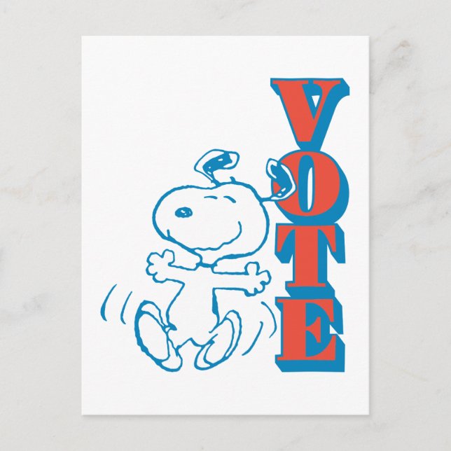 Carte Postale cacahuètes | Snoopy - Vote (Devant)