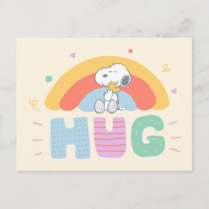 Carte Postale Cacahuètes   Snoopy & Woodstock Câlin