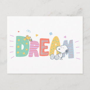 Carte Postale cacahuètes   Snoopy & Woodstock Dream