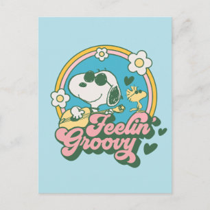 Carte Postale cacahuètes   Snoopy & Woodstock Feelin' Super