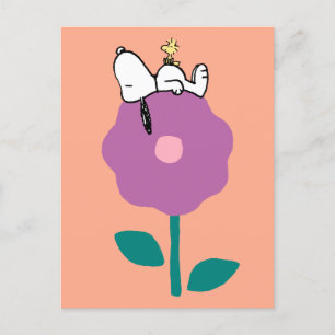 Carte Postale cacahuètes   Snoopy & Woodstock Flower Whististle