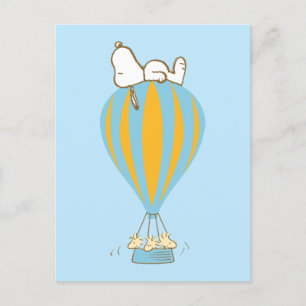 Carte Postale cacahuètes   Snoopy & Woodstock Hot Air Balloon