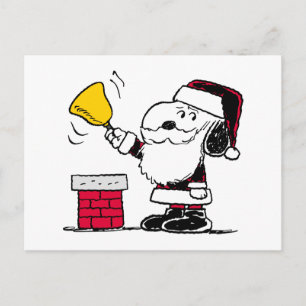 Carte Postale cacahuètes   Snoopy & Woodstock Père Noël Bell Rin
