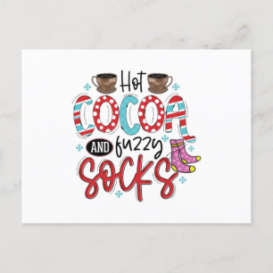 Carte Postale Cacao chaud et chaussettes moelleuses