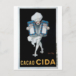 Carte Postale Cacao Cida Vintage nourriture et art