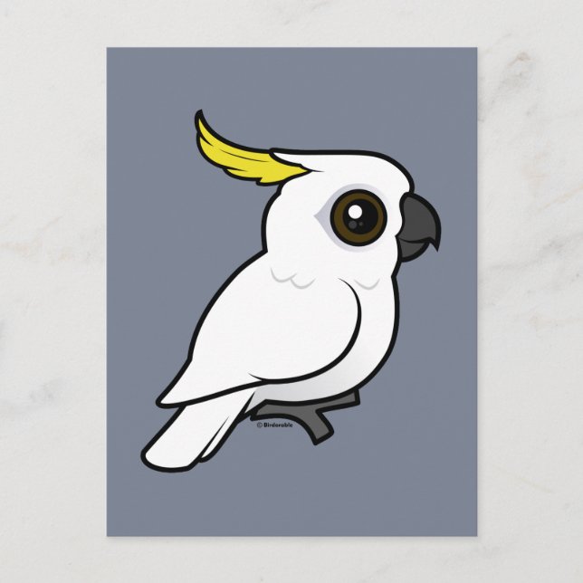 Carte Postale Cacatoès à huppe soufrée Birdorable (Devant)