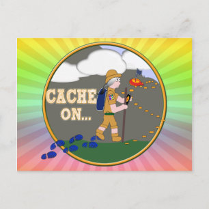 CARTE POSTALE CACHE ! GEOCACHER GRANNY GRAY CHEVEUX