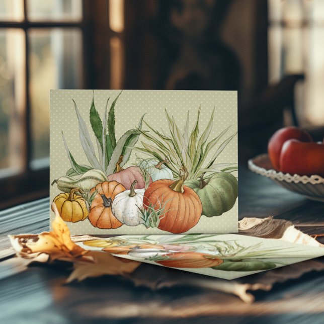 Carte Postale Cactus à citrouille et plantes aériennes Aquarelle (Créateur téléchargé)