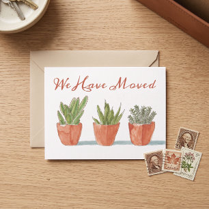 Carte Postale Cactus bohème aquarelle Changement d'adresse