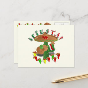 Carte Postale Cactus de Fiesta avec Sombrero et Guitare