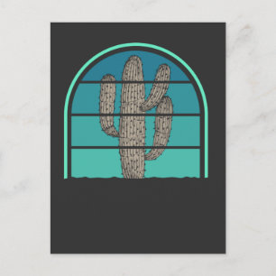 Carte Postale Cactus Rétro Plante Grasse Accro au Jardinage