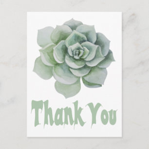Carte Postale Cactus Succulent à la menthe verte en Merci floral