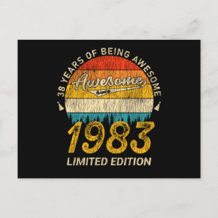 Carte Postale Cadeau Anniversaire 42 Ans 1983 Rétro Génial 42ème