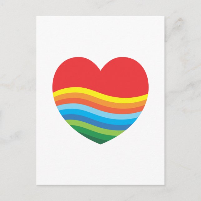 Carte Postale Cadeau Arc-en-ciel Coeur actuel populaire (Devant)