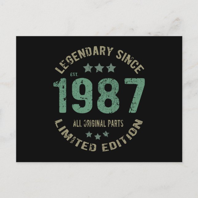 Carte Postale Cadeau d'anniversaire 38 ans Légende de 1987 Cadea (Devant)
