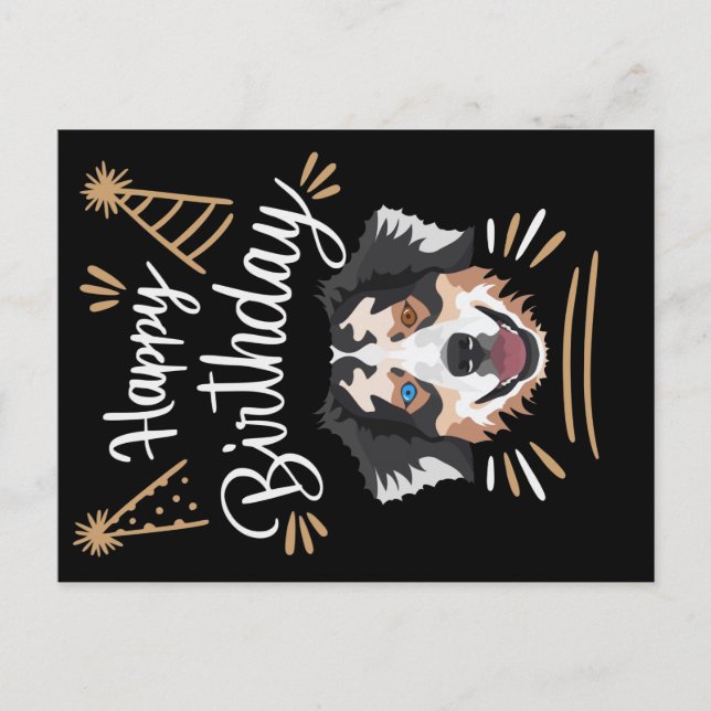Carte Postale Cadeau d'anniversaire Berger Australien (Devant)