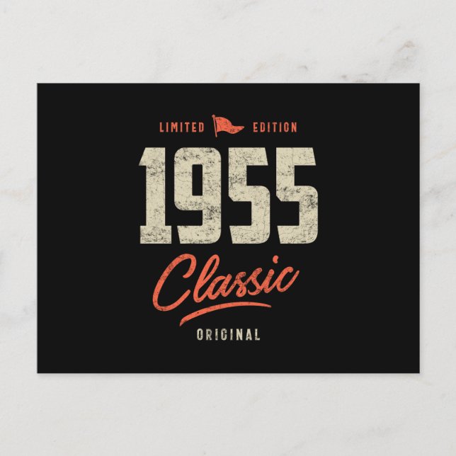 Carte Postale Cadeau d'anniversaire classique 1955 (Devant)
