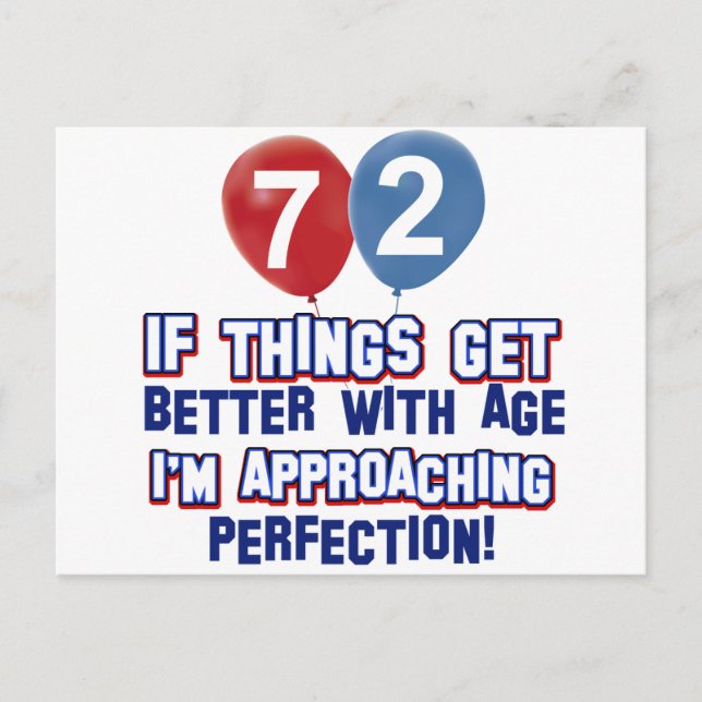 Carte Postale cadeau d'anniversaire de 72e année (Devant)
