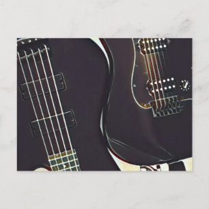 Carte Postale Cadeau d'anniversaire de guitariste vintage