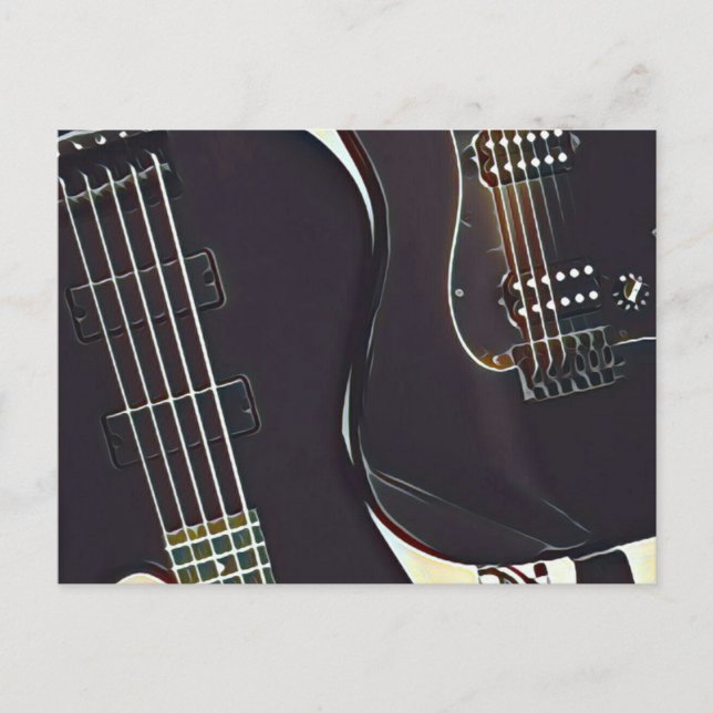 Carte Postale Cadeau d'anniversaire de guitariste vintage (Devant)