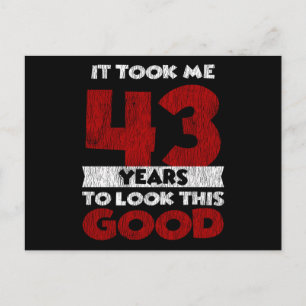 Carte Postale Cadeau d'anniversaire drôle de 43 ans