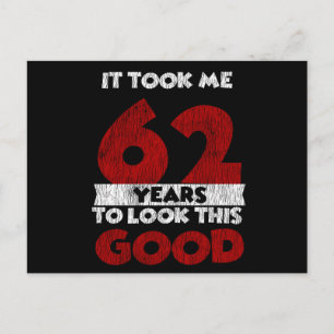 Carte Postale Cadeau d'anniversaire drôle de 62 ans