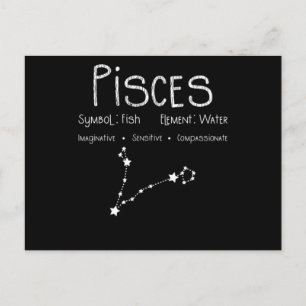 Carte Postale Cadeau d'anniversaire pour les Poissons Horoscope 