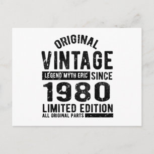 Carte Postale Cadeau d'anniversaire vintage 1980