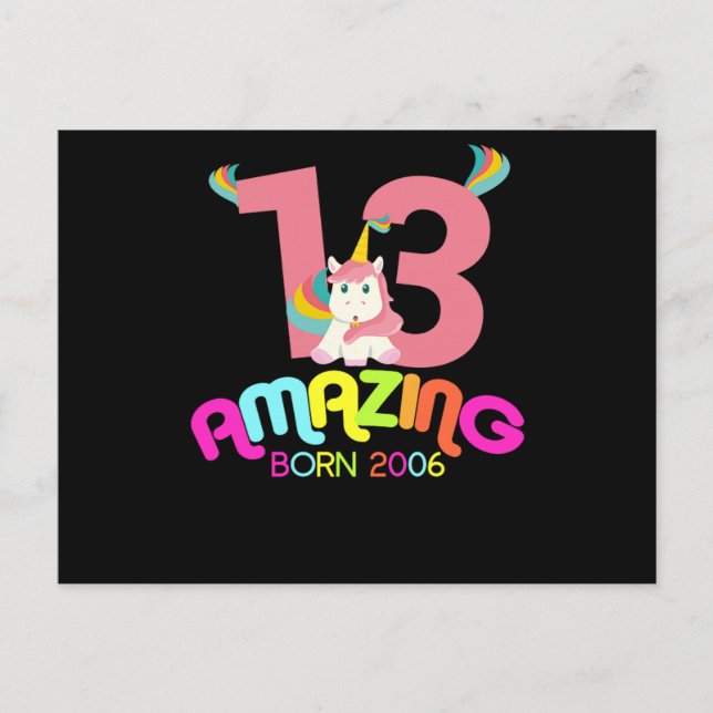 Carte Postale Cadeau de célébration des 13 ans Incroyable depuis (Devant)