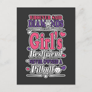 Carte Postale Cadeau de chien Meilleur ami Diamant Pit bull