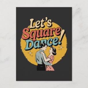 Carte Postale Cadeau de danse carrée rétro