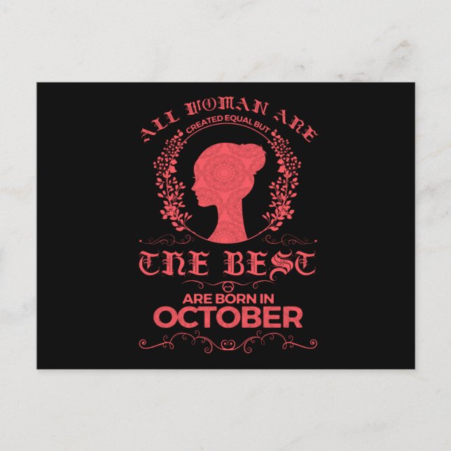 Carte Postale Cadeau de femmes nées en octobre pour leur anniver (Devant)