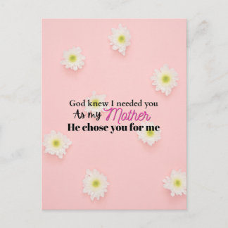 Carte Postale Cadeau de fête des mères chrétien pour maman de fo