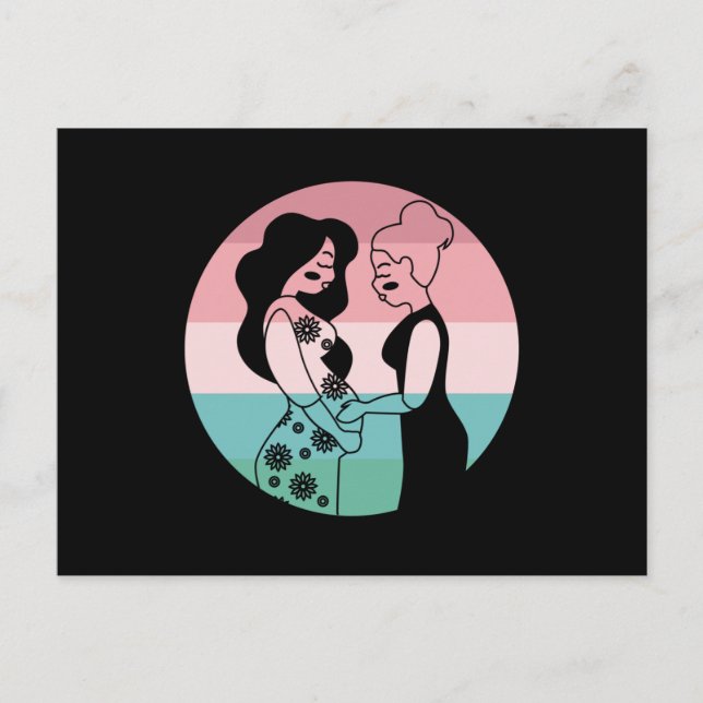 Carte Postale Cadeau de Grossesse et d'Accouchement de Sage-Femm (Devant)