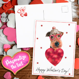 Carte Postale Cadeau de la Saint-Valentin pour amateur de chiens