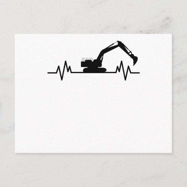 Carte Postale Cadeau de motif de battement de coeur d'excavatric (Devant)